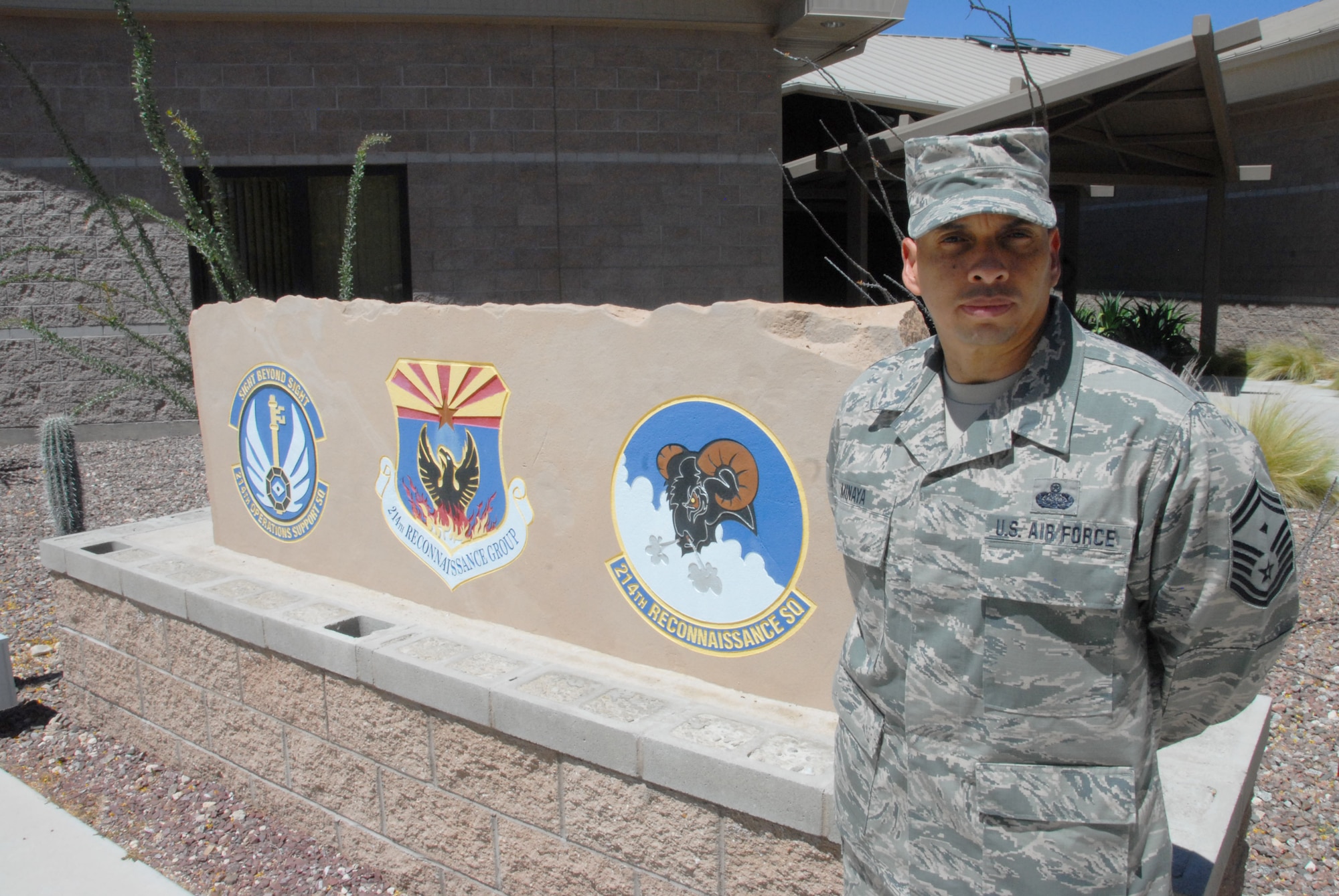 The Air National Guard’s Outstanding First Sergeant of the Year, Senior Master Sgt. Jack Minaya answered the call of other first sergeants at the Arizona National Guard's 162nd Wing and became a representative of the United States Air Force’s most important assets, its people. His efforts to recognize outstanding Airmen, desire to see them succeed and top priority of taking care of people, help him personify the time honored title. (U.S. Air National Guard photo by Tech. Sgt. Erich Smith)