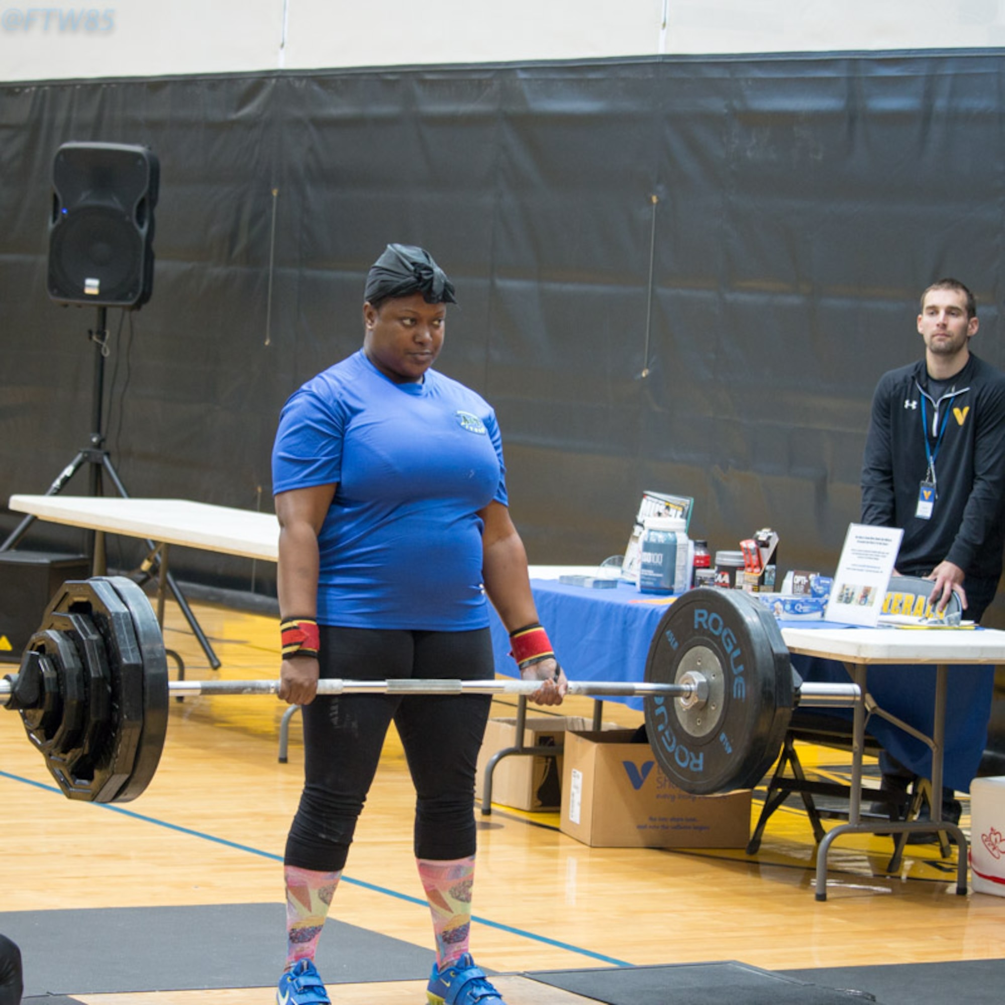 Tech. Sgt. Natasha Fenton executes a clean dead lift at the Joint Base Myer-Henderson Hall Inaugural Powerlifting Meet Oct. 29, 2016. (Courtesy photo)  