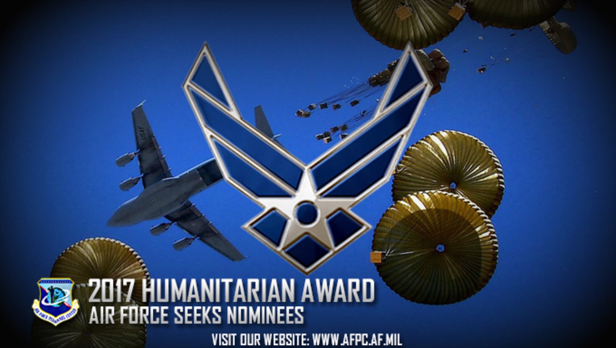 Air Force officials are seeking nominees for the 2017 Zachary and Elizabeth Fisher Distinguished Civilian Humanitarian Award. Completed nomination packages are due to the Air Force Personnel Center by March 17, 2017. (U.S. Air Force courtesy photo) 
