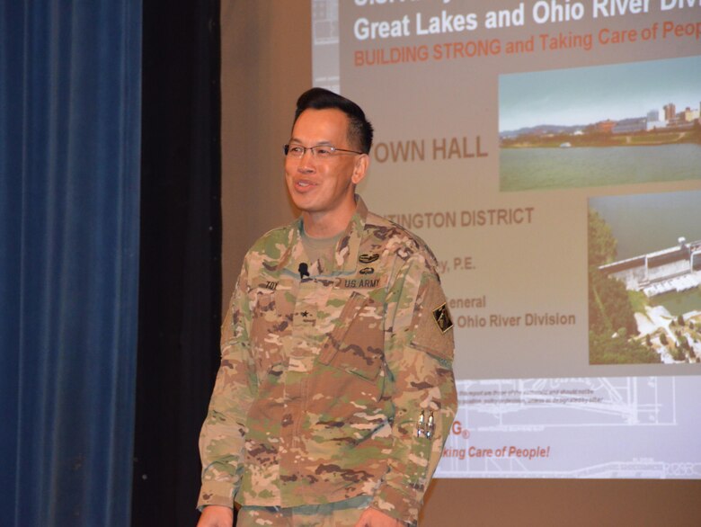 Brig. Gen. Toy, Commanding General of the Great Lakes and Ohio River Division visited the Huntington District on November 30 and December 1 as the final stop of his initial tour of the division since taking command in late August.