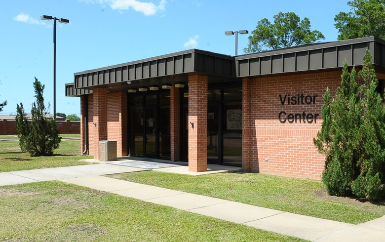 The 14th Security Forces Squadron runs the Visitor Center outside the main gate of Columbus Air Force Base, Mississippi, where base passes and more are provided. The hours of operation are 7:30 a.m. - 4:30 p.m. Monday-Friday, and is closed on weekends, federal holidays, and at noon every third Thursday of the month. For more information, call 434-3161. (U.S. Air Force photo/Senior Airman Kaleb Snay) 