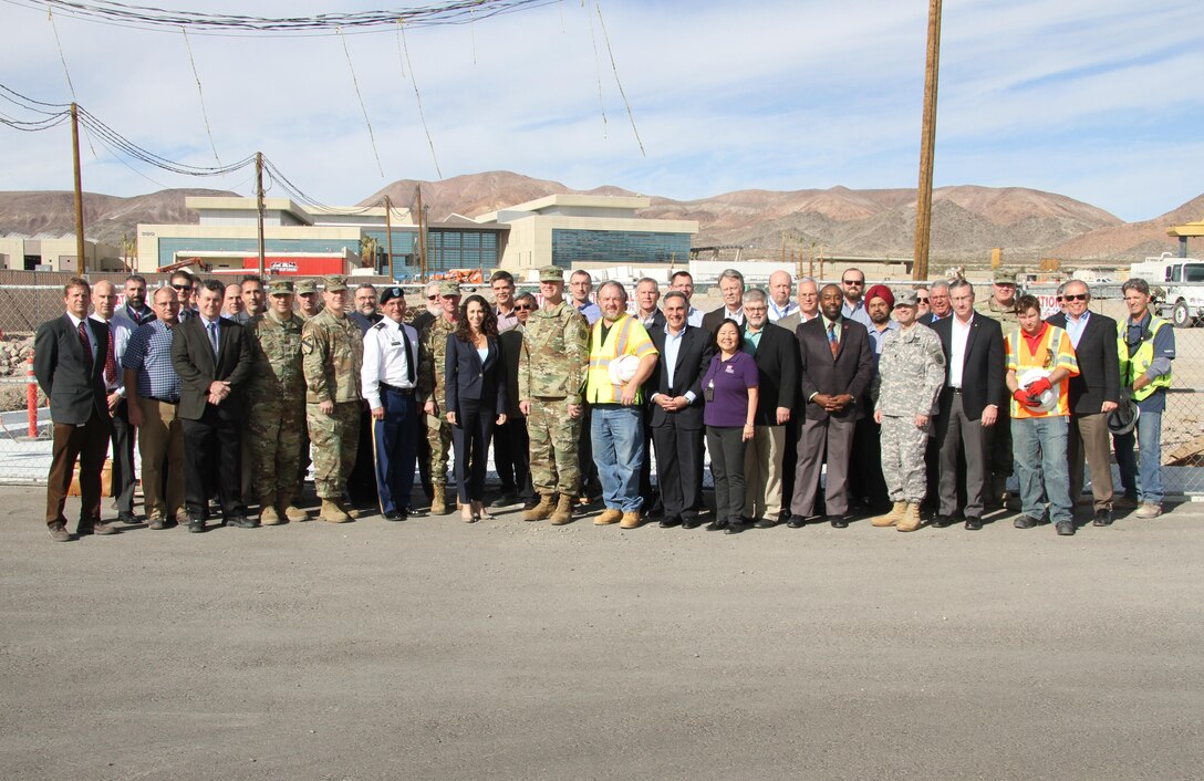 Cheree Peterson, director of programs, USACE South Pacific Division, and the senior executive project manager for the U.S. Army Corps of Engineers Fort Irwin Weed Army Hospital replacement construction project, hosted the project’s Senior Executive Review Group quarterly briefing at Fort Irwin Dec. 1. Peterson also met with the senior project management team headed by Los Angeles District Commander Col. Kirk Gibbs and representatives from the U.S. Army Garrison Fort Irwin, U.S. Army Medical Command, U.S. Army Health Facility Planning Agency, RLF Engineering and Turner Construction Company. 