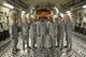 Major General Brian Newby and members of the 155th Airlift Squadron pose for a picture inside a C-17 during Gen. Newby's visit Nov. 5 2016