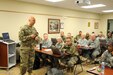 FORT McCOY, Wisconsin (November 30, 2016) – Sgt. 1st Class David Boots, standing, the lead Casualty Notification/Casualty Assistance Officer trainer for the 88th Regional Support Command, talks to a class of 30 Soldiers about the duties of a casualty assistance officer during a three-day training session at Fort McCoy, Wisconsin, November 30, 2016. The class serves to certify Casualty Notification and Casualty Assistance Officers across the 19-state region of the 88th RSC.