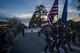 The Moody Air Force Base Honor Guard leads the holiday parade, Dec. 2, 2016, at Moody Air Force Base, Ga. Children lined the street to receive candy during the parade while waiting for Santa Claus to make an appearance on the last float. (U.S. Air Force photo by Airman 1st Class Daniel Snider)