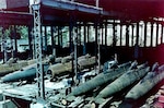 Sometime in the 1940s, submarines await deployment at what is now DLA Distribution's facility in Yokosuka, Japan.