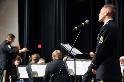 Staff Sgt. Joseph Young, a musician from Indianapolis, Indiana assigned to the U.S. Army Reserve’s 319th Army Band at Fort Totten, New York, performs a selection of holiday carols during the 78th Army Band’s holiday concert Dec. 3 in Pemberton, New Jersey.  More information about the 78th can be found on their Facebook page.