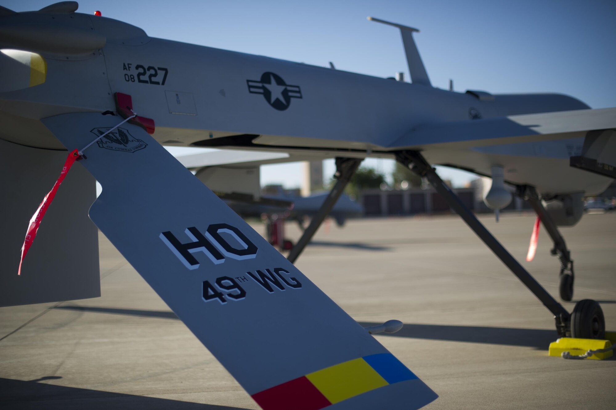 An MQ-1 Predator sits on the flight line of Holloman Air Force Base, N.M., Aug. 19, prior to maintenance that will keep it flying and training the next generation of Air Force pilots and sensor operators. The MQ-1 is a medium-altitude, long-endurance, unmanned aircraft system. The MQ-1's primary mission is interdiction and conducting armed reconnaissance against critical, perishable targets. When the MQ-1 is not actively pursuing its primary mission, it acts as the Joint Forces Air Component Commander-owned theater asset for reconnaissance, surveillance and target acquisition in support of the Joint Forces commander.(U.S. Air Force photo by Airman 1st Class Aaron Montoya)