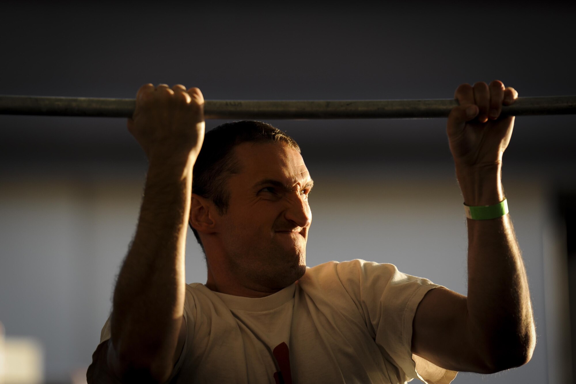 Maj. Phillip Garito, a commander’s executive with the 1st Special Operations Group, climbs the salmon ladder during the Alpha Warrior competition at Hurlburt Field, Fla., Dec. 3, 2016. This was the first Alpha Warrior competition held on Hurlburt. This competition is a timed obstacle course designed to push participants to their mental and physical limits. (U.S. Air Force photo by Airman Dennis Spain)