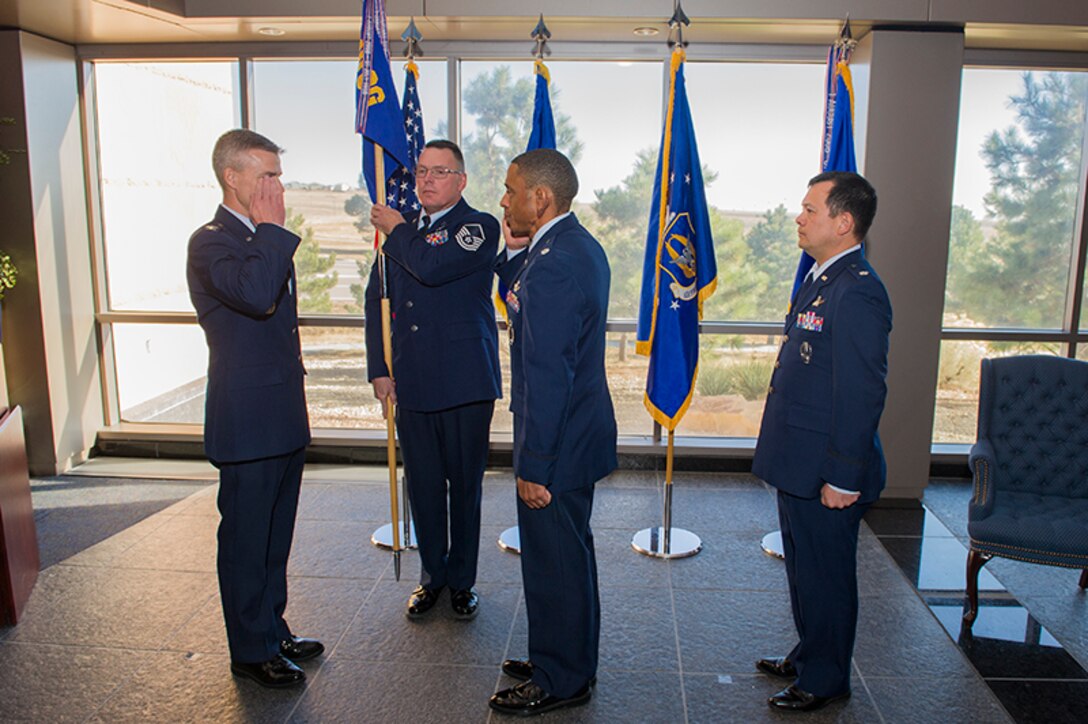 SCHRIEVER AIR FORCE BASE, Colo. -- The Air Force Reserve 310th Operations Support Squadron welcomes United States Air Force Lt. Col. Kelvin D. Dumas as their new commander. (U.S. Air Force photo/Staff Sgt. Christopher Moore)