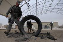 This week's Rock Solid Warrior is Senior Airman Paul Little, a 386th Expeditionary Security Forces Squadron military working dog handler. Little is deployed from the 27th Special Operations Wing at Cannon Air Force Base N.M. (U.S. Air Force photo/Senior Airman Andrew Park)