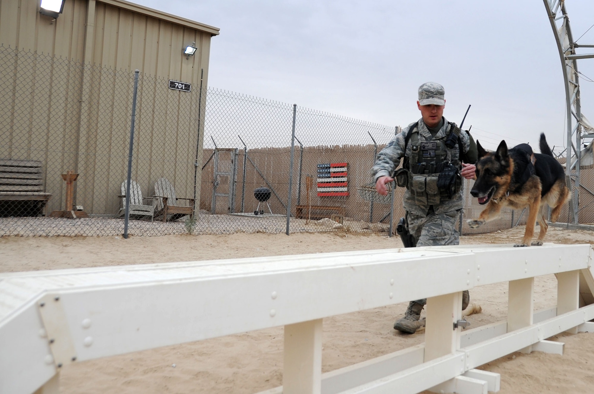 This week's Rock Solid Warrior is Senior Airman Paul Little, a 386th Expeditionary Security Forces Squadron military working dog handler. Little is deployed from the 27th Special Operations Wing at Cannon Air Force Base N.M. (U.S. Air Force photo/Senior Airman Andrew Park)