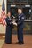 Lt. Col. Yira Muse, 313th Recruiting Squadron commander, presents the Gold Badge award to Staff Sgt. Sean Stanton, 313th RCS F-flight during the 313th RCS Annual Training at Niagara Falls Air Reserve Base, New York, Nov 7.