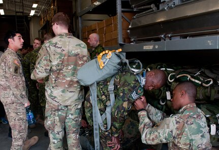 U.S. Army Soldiers work collectively with eight participating countries in preparation for the annual Operation Toy Drop XIX, Dec. 5. Operation Toy Drop is a USACAPOC(A) training event that allows Soldiers and foreign military to prepare and support the Global Combatant Commanders and Army Service Component Commanders in  theaters of operation around the world. (U.S. Army Reserve Photo by Tynisha L. Daniel)