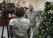 Air Force Reserve Master Sgt. Gary Henderson, 910th Airlift Wing Toys for Tots Committee Chairperson and Operations Manager for the 910th Civil Engineer Squadron (CES), answers interview questions from Airman 1st Class Sarah Gruber, a Broadcast Journalist assigned to the wing’s Public Affairs Office, at the 910th CES offices here, Dec. 4, 2016. Henderson was talking with Gruber about the 90th’s long standing participation in the local Toys for Tots campaign. For more information on Toys for Tots, please visit their website: www.toysfortots.org (U.S. Air Force photo/Senior Airman Joshua A. Kincaid)