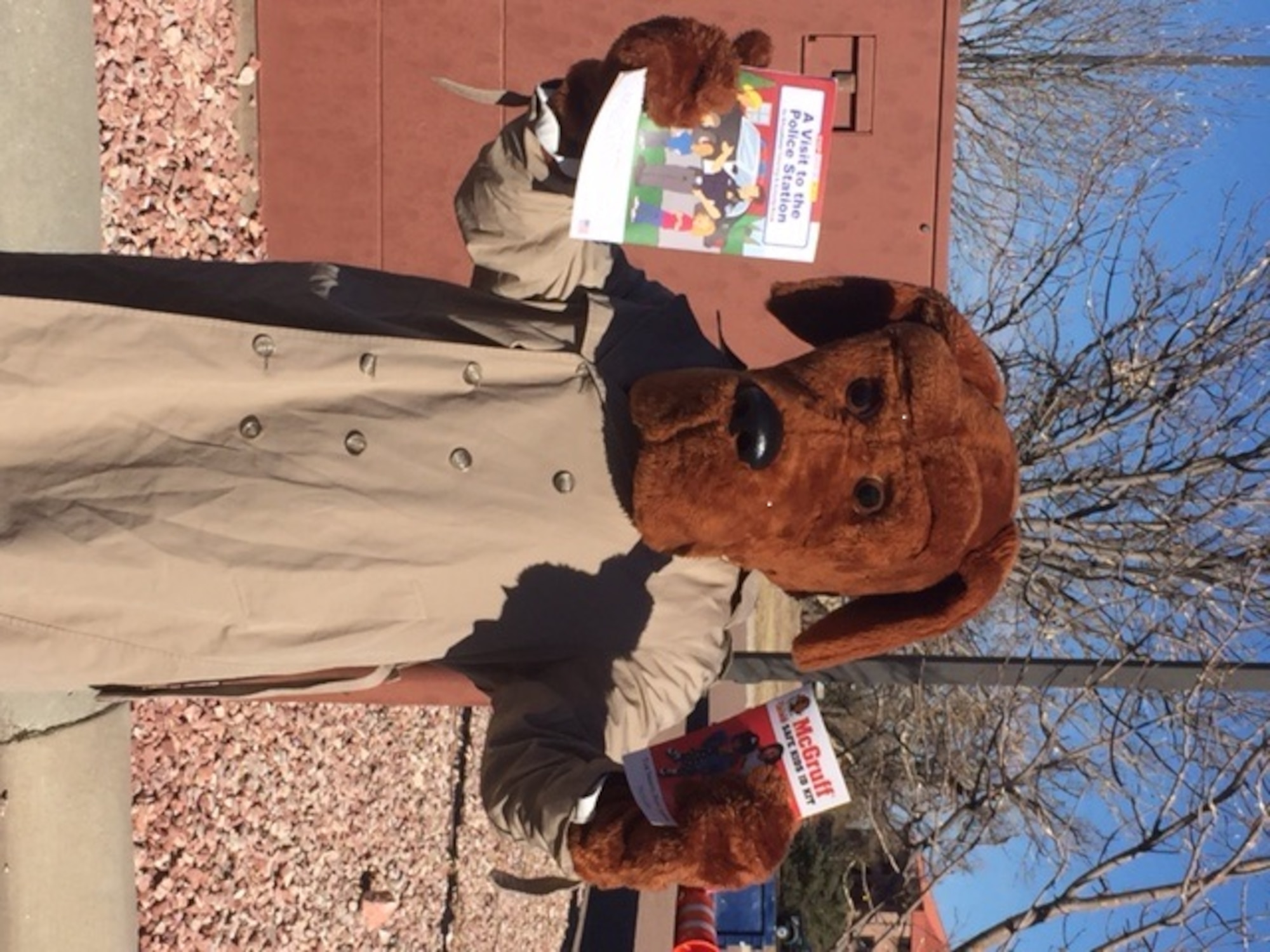 PETERSON AIR FORCE BASE, Colo.  – McGruff the Crime Fighting Dog helps spread the word about crime prevention at Peterson Air Force Base, Colo. The mascot reminds us to take a bite out of crime by reporting anything that seems out of the ordinary. (Courtesy photo by Master Sgt. Daniel Crook)