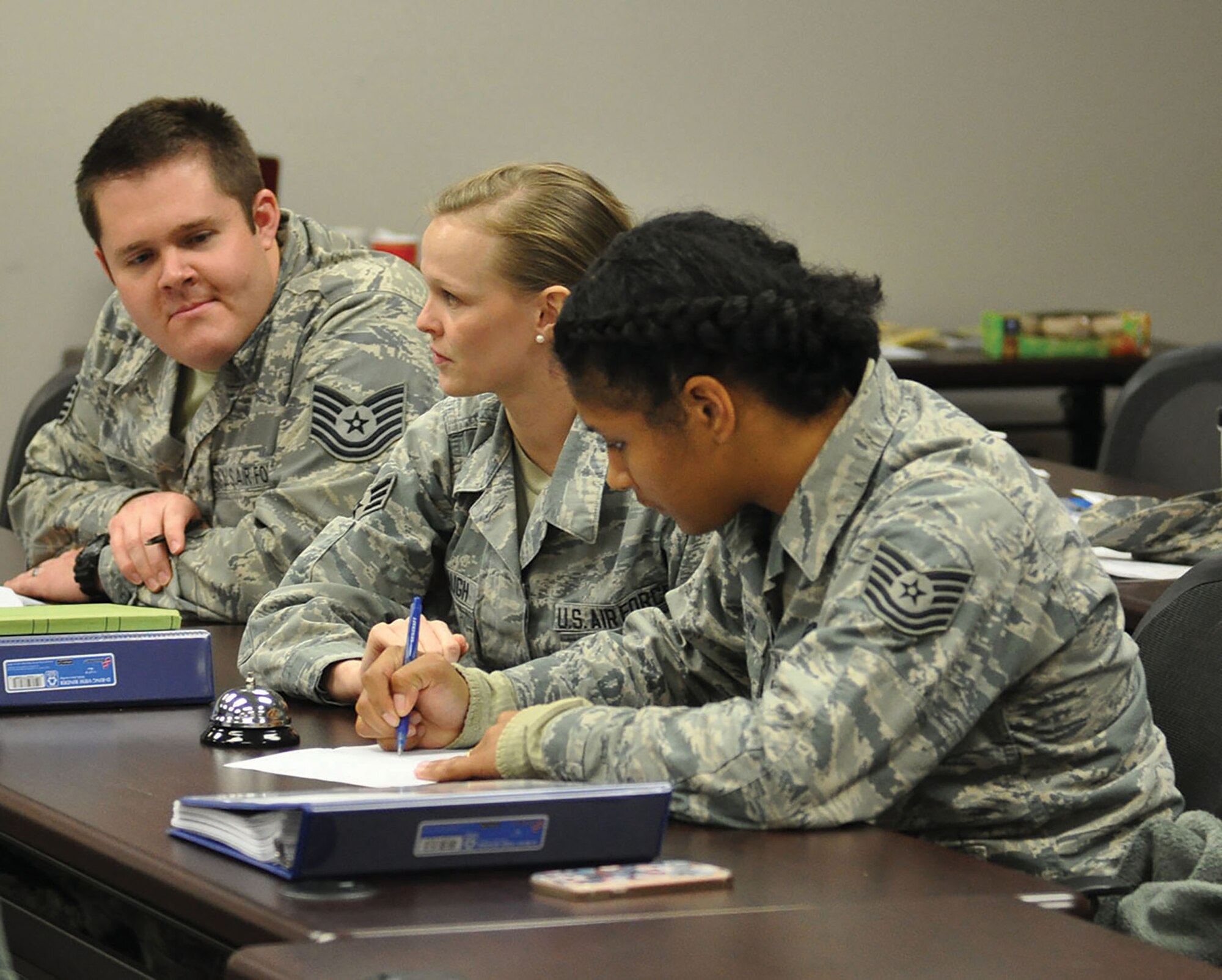 The 445th Force Support Squadron conducted training for 25 commander support staff Airmen assigned to the 655th Intelligence, Surveillance, Reconnaissance Group and its geographically separated units Nov. 14-18, 2016. Airmen participating in the training were from Wright-Patterson Air Force Base, Beale Air Force Base, California; Offutt Air Force Base, Nebraska, Hurlburt Field, Florida. The training event taught by Airmen assigned to the 445th FSS military personnel section covered various topics from the customer support, force management, career development sections. Some of the topics covered included Military Personnel Data System (MILPDS), manning, awards and decoration, enlisted promotions, demotions, retirements, re-enlistments, relocation actions and discharges. The Airmen received a CSS training binder on all personnel related CSS programs to take back to their duty location (U.S. Air Force photo/Stacy Vaughn)