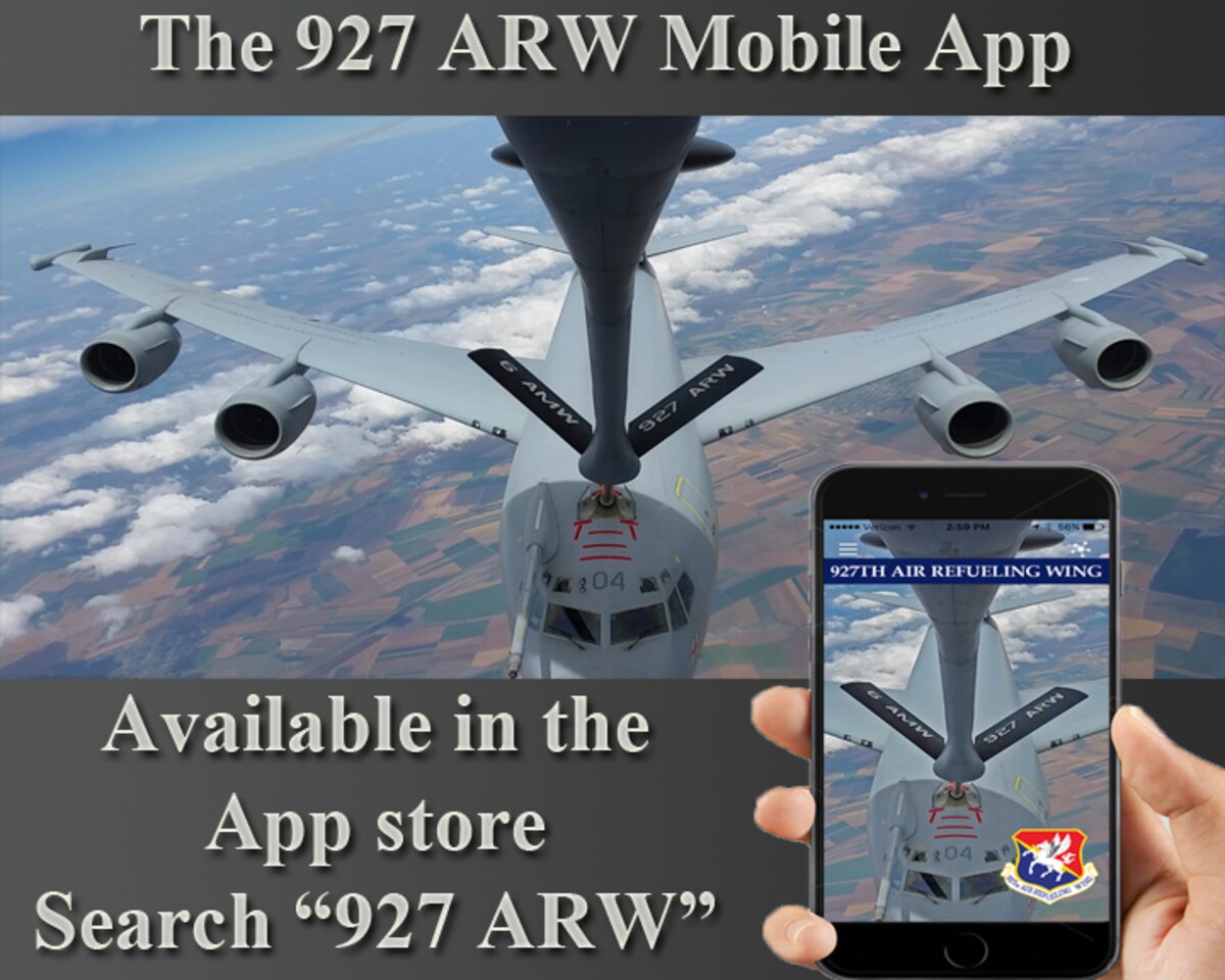 The 927th Air Refueling Wing introduced MacDill Air Force Base’s first informative mobile app for smartphones and tablets. Search for 927 ARW in the app store. (U.S. Air Force Graphic by Capt. Joe Simms) 
