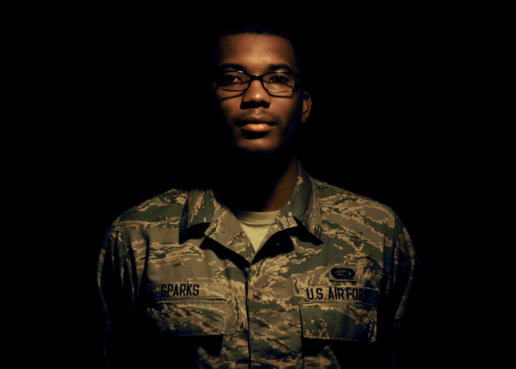 Senior Airman Veron Sparks, 56th Force Support Squadron retirement and separations technician, poses for a photo Dec. 6, 2016 at Luke Air Force Base, Ariz. Sparks used SABC to help a woman who was a victim of a hit-and-run. (U.S. Air Force photo by Senior Airman Devante Williams)