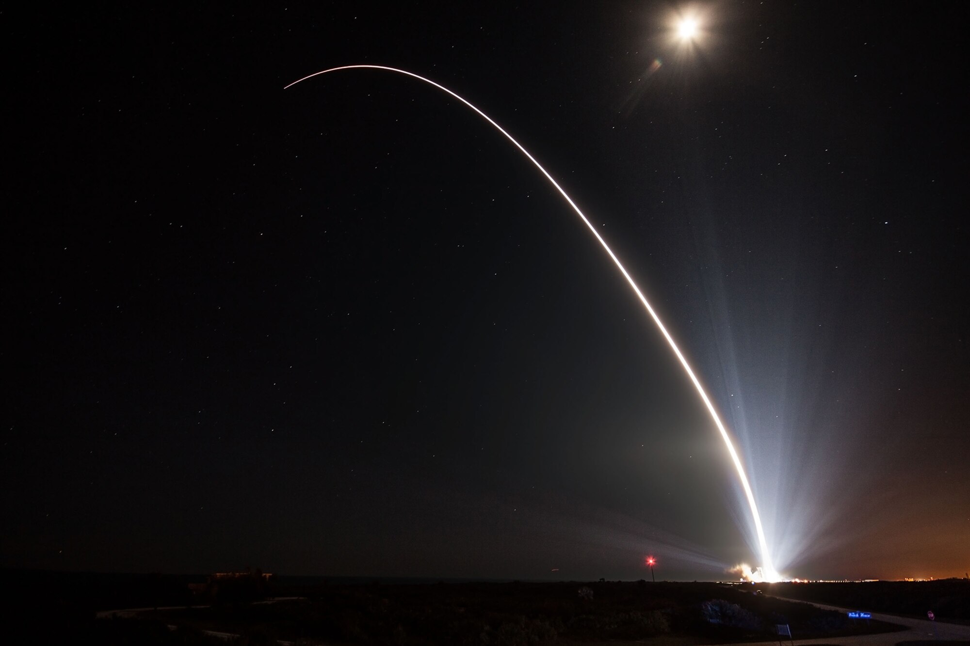 A Delta IV rocket carrying WGS-8 satellite lifts off from Space Launch Complex-37 at 6:53 p.m. EDT, Dec. 7.
(Photo courtesy of United Launch Alliance)

