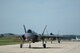 Two F-35A Lightning II jets taxi down the taxiway at Volk Field Air National Guard Base, Camp Douglas, Wis., during the Northern Lightning exercise Aug. 23, 2016. The exercise was a tactical-level, joint training exercise that emphasized fourth and fifth generation assets engaged in a contested, degraded environment.(U.S. Air National Guard photo by Staff Sgt. Kyle Russell)