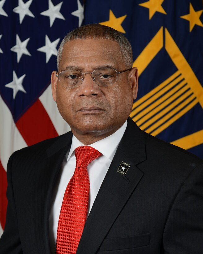 Jonathan Cofer poses for his official portrait in the Army portrait studio at the Pentagon in Arlington, Virginia, Mar. 11, 2016.  (U.S. Army photo by Tammy Nooner/Released)
