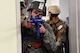 MALMSTROM AIR FORCE BASE, Mont. – Airman 1st Class Antonio James, a member of 341st Missile Security Forces Squadron, participates in an active shooter scenario at the base clinic on Malmstrom Air Force Base, October 27, 2016.  The purpose of these drills is to ensure security forces know how to handle unknown threats during an attack.  (U.S. Air Force photo/Senior Airman Jaeda Tookes)