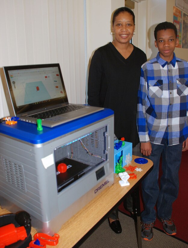 A military-affiliated family from Rippon Middle School, Prince William County, plans to use the 3-D printer for his schools "Invention Convention."