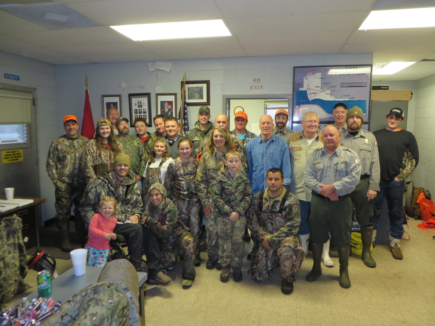 Vicksburg, MS….The U.S. Army Corps of Engineers’ Louisiana Field Office partnered with Warrior Hunts and the National Wild Turkey Federation to host the Fifth Annual Patriot Hunt on December 3, 2016 at Columbia Lock and Dam. 

The hunts began Saturday morning with breakfast provided by volunteers. Breakfast was followed by a safety meeting to discuss the stands and shooting areas. Twelve hunters were then escorted to eight separate deer stands. At the conclusion of the morning hunt, four deer were harvested, including an 8-point. The rainy weather condition did not allow hunters to achieve many clean shots as the deer were moving through quickly and at far distances.

During the evening hunt, three more deer were harvested including two bucks and a doe, one of which was a 6-point harvested by the daughter of one of the hunters. 

The Louisiana Field Office staff gives a special thanks to John Nolan and Larry Lawson of the Warrior Hunts organization for selecting the hunters and providing support before and during the event; Columbia Lock and Dam staff; Caleb Jones, son of Corps team member Tommy Jones; Bo Aarons and Joe Haller; Vicki Mitchel of “I Dream Cake” of West Monroe; and Mr. Butts BBQ of Columbia for lunch.  The list of volunteers is too large to list everybody individually, but thanks to all that volunteered/assisted with coordinating this memorable event this year, everyone had a great time!
 
The Vicksburg District manages thousands of acres that offer an array of recreational opportunities. The Louisiana Field Office of the Corps encompasses over 200 miles along the Ouachita River from Camden, Arkansas, to Jonesville, Louisiana, containing 24 parks and boat ramps. This includes Bayou Bodcau Dam, Wallace Lake, Caddo Lake, 10 recreation areas on the Red River, Grand Ecore Visitor Center, and J. Bennett Johnston Waterways Regional Visitor Center. These parks host over 732,000 visitors annually.  For more information, visit the LFO website. 
