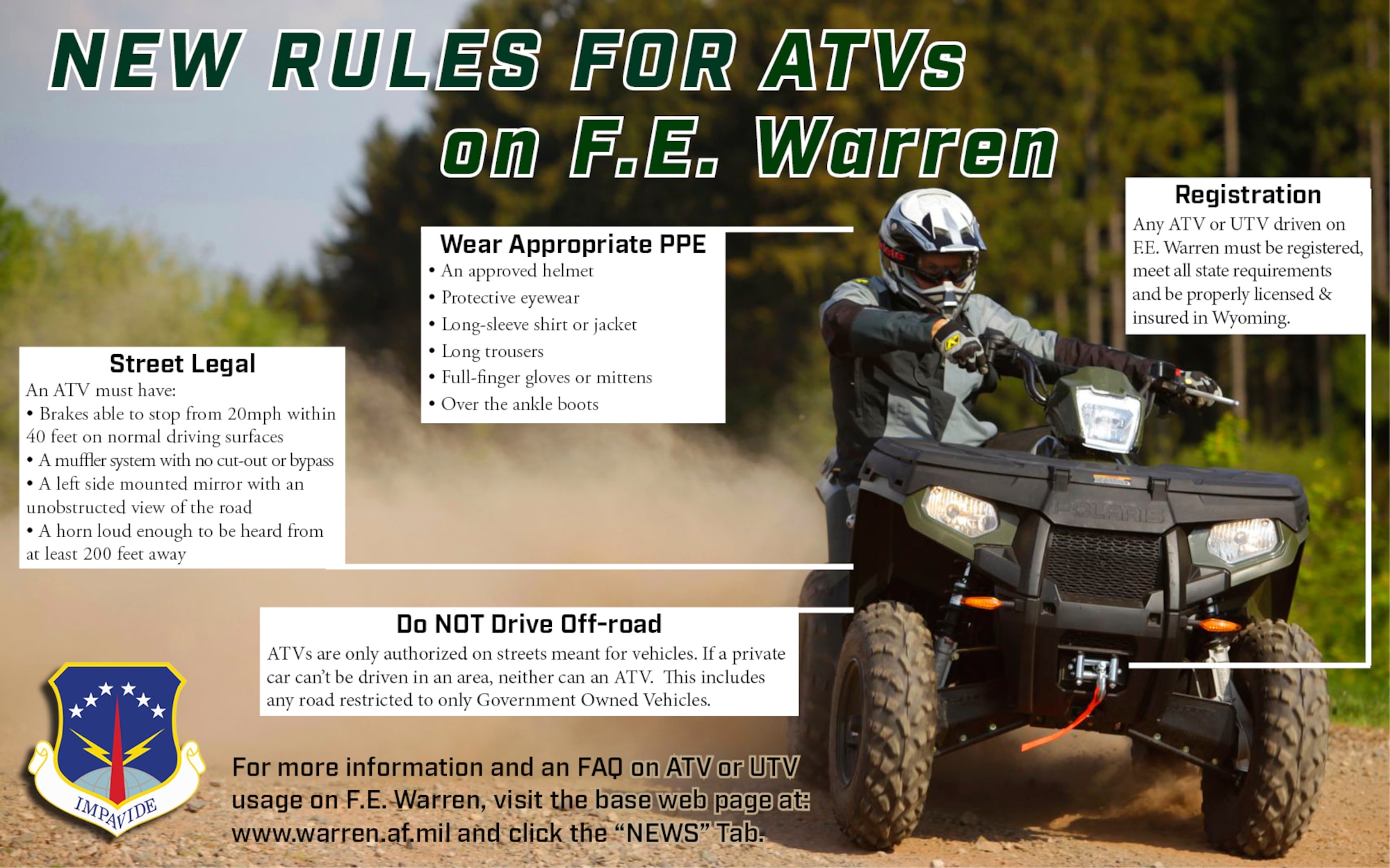 New rules for ATVs on F. E. Warren (U.S. Air Force graphic design by Glenn Robertson).