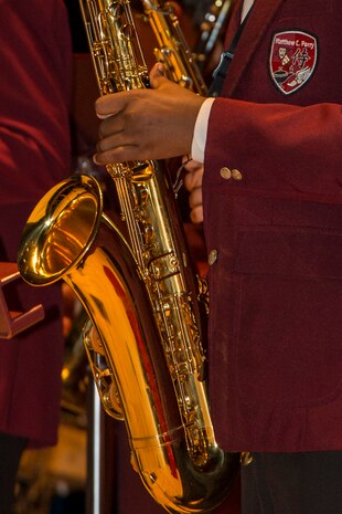 Students from Matthew C. Perry Schools hosted their annual holiday celebration concert at the Sakura Assembly Hall at Marine Corps Air Station Iwakuni, Japan, Dec. 7, 2016. The concert showcased various musical groups from M.C. Perry and brought base residents, students and staff from Suo-Oshima Municipal Elementary School, Waki Junior High School and Otake Municipal Ogata Junior High School together.  Guests enjoyed performances by the symphonic band, Samurai choir, concert band, M.C. Perry Voices, the Pentatonix, and the symphonic band, which featured songs such as “Jingle Bells,” “Ode To Joy,” “We Wish You A Merry Christmas,” and “White Winter.” (U.S. Marine Corps photo by Cpl. Aaron Henson)