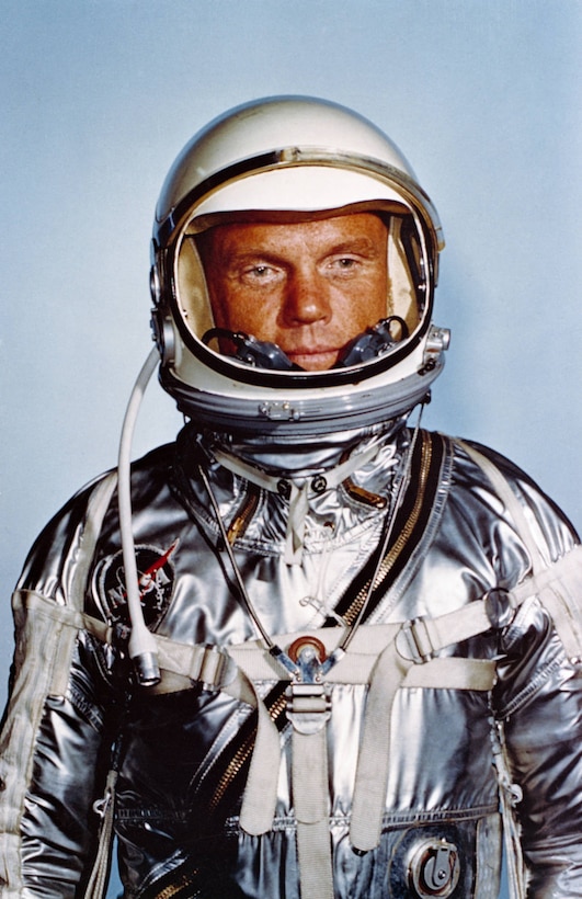 U.S. astronaut John Glenn in his flight suit in the early 1960s. NASA photo