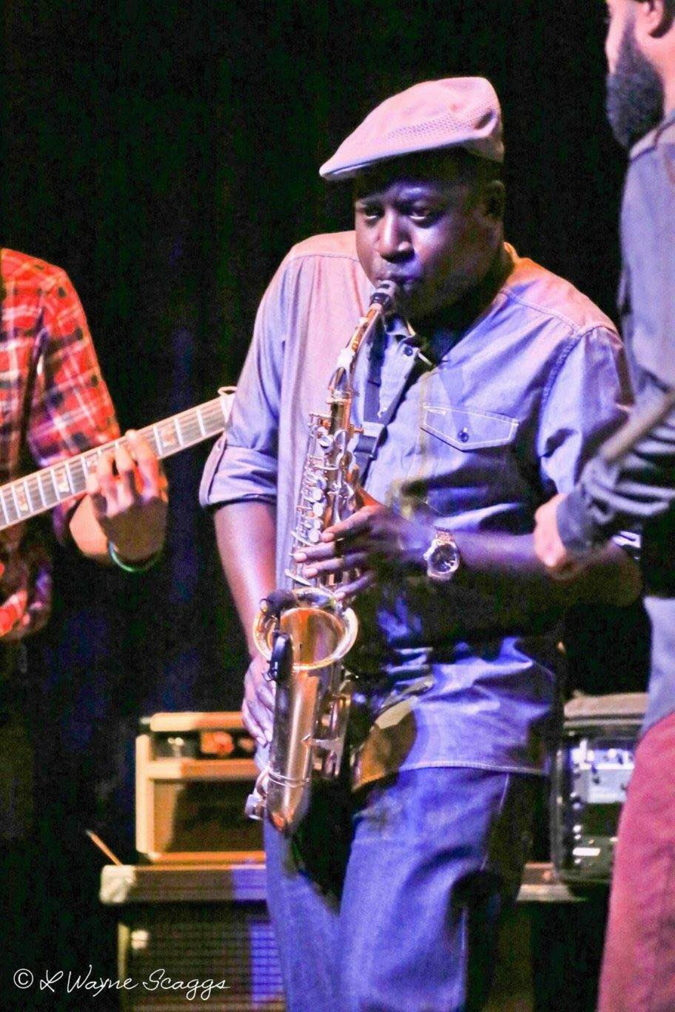 Lt. Col. Christopher Afful plays his saxophone during a recent gig in Macon, Georgia. As a Citizen Airman, Afful is the chief of the Agile Combat Support Branch within the Force Generation Center's Forces Division at Headquarters Air Force Reserve Command, Robins Air Force Base, Georgia. (Courtesy photo)