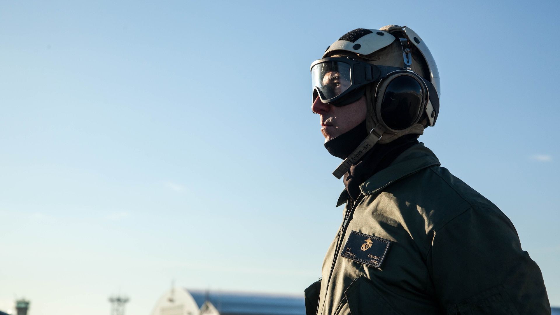 U.S. Marine Corps Sgt. Maj. Brandon Eckardt, sergeant major for Marine Attack Squadron (VMA) 542, conducts preflight inspections during the Aviation Training Relocation Program at Chitose Air Base, Japan, Dec. 8, 2016. During the ATR the Marines with the power line division for VMA-542 have ensured the safety of all aircraft involved through routine flight inspections, launching the aircraft and recovering the aircraft.