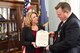 Air Force Secretary Deborah Lee James presents the Distinguished Public Service Award to U.S. Rep. Jon Tester (D-Mont.), Dec. 9, 2016, in Washington, D.C. Tester was also a strong voice for UH-1N helicopter replacement, C-130 Hercules modernization, the Modular Airborne Firefighting System, and Rapid Engineer Deployable Heavy Operational Repair Squadron Engineer.(U.S. Air Force photo/Scott M. Ash)