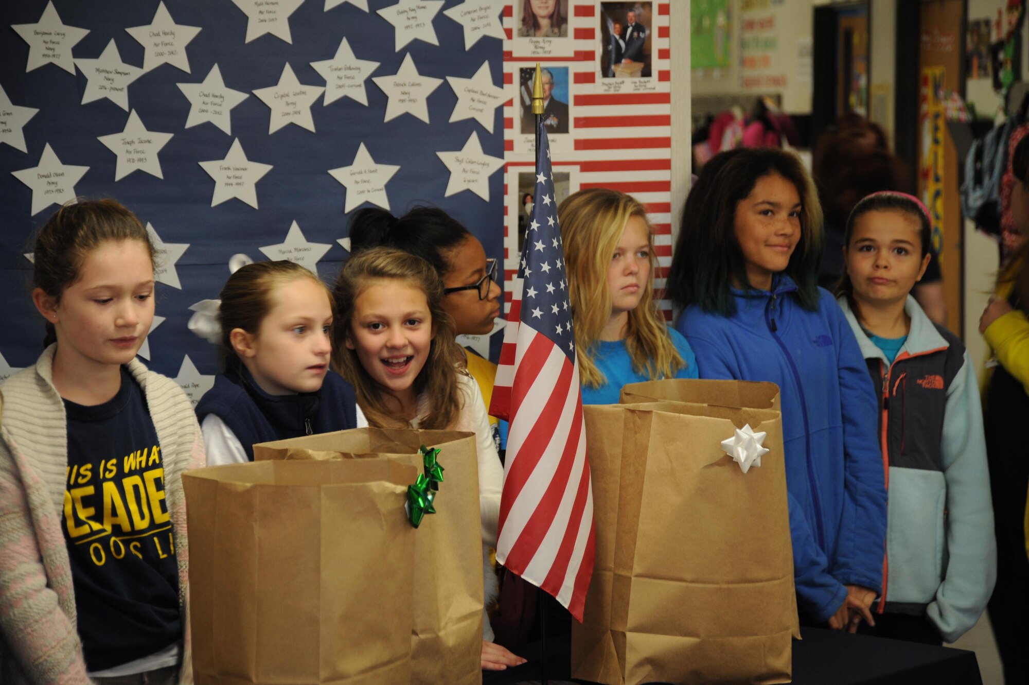 Students at Wayne Preparatory Academy pose for a picture on Dec. 2, 2016, in Goldsboro, North Carolina. (U.S. Air Force photo by Senior Airman Jeramy Moore/released)