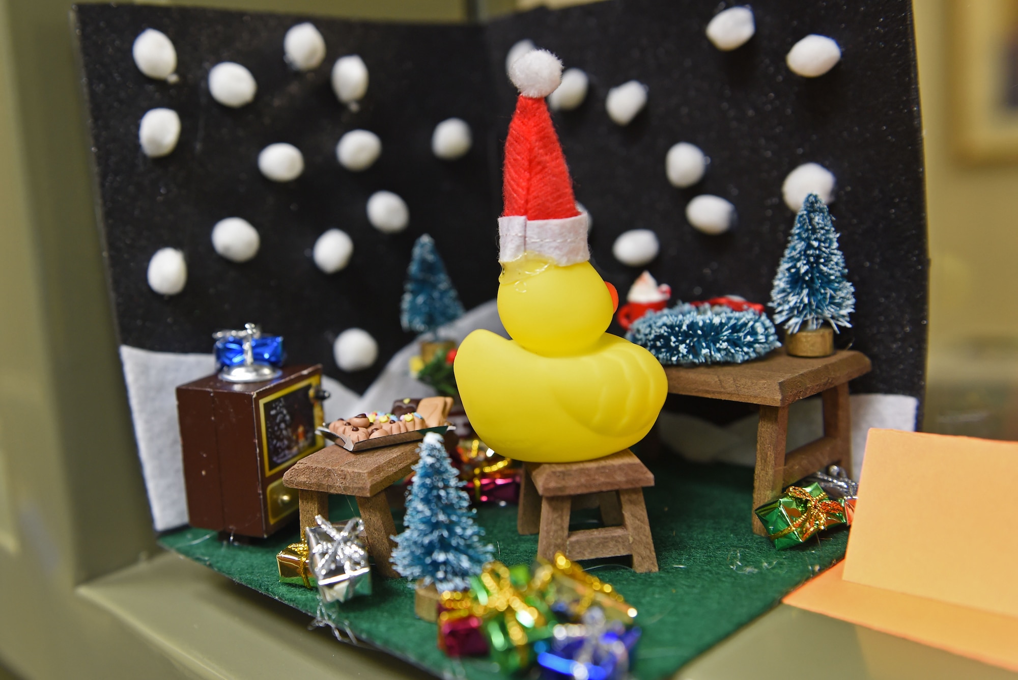 Adults and children decorated rubber ducks for display as part of the Duck the Halls competition from Nov. 28 to Dec. 9, at the Joint Base Elmendorf-Richardson Library. Artists of all ages and experience were given the opportunity to bring their favorite book characters to life. Voting on the top three ducks will begin on Dec. 12. 