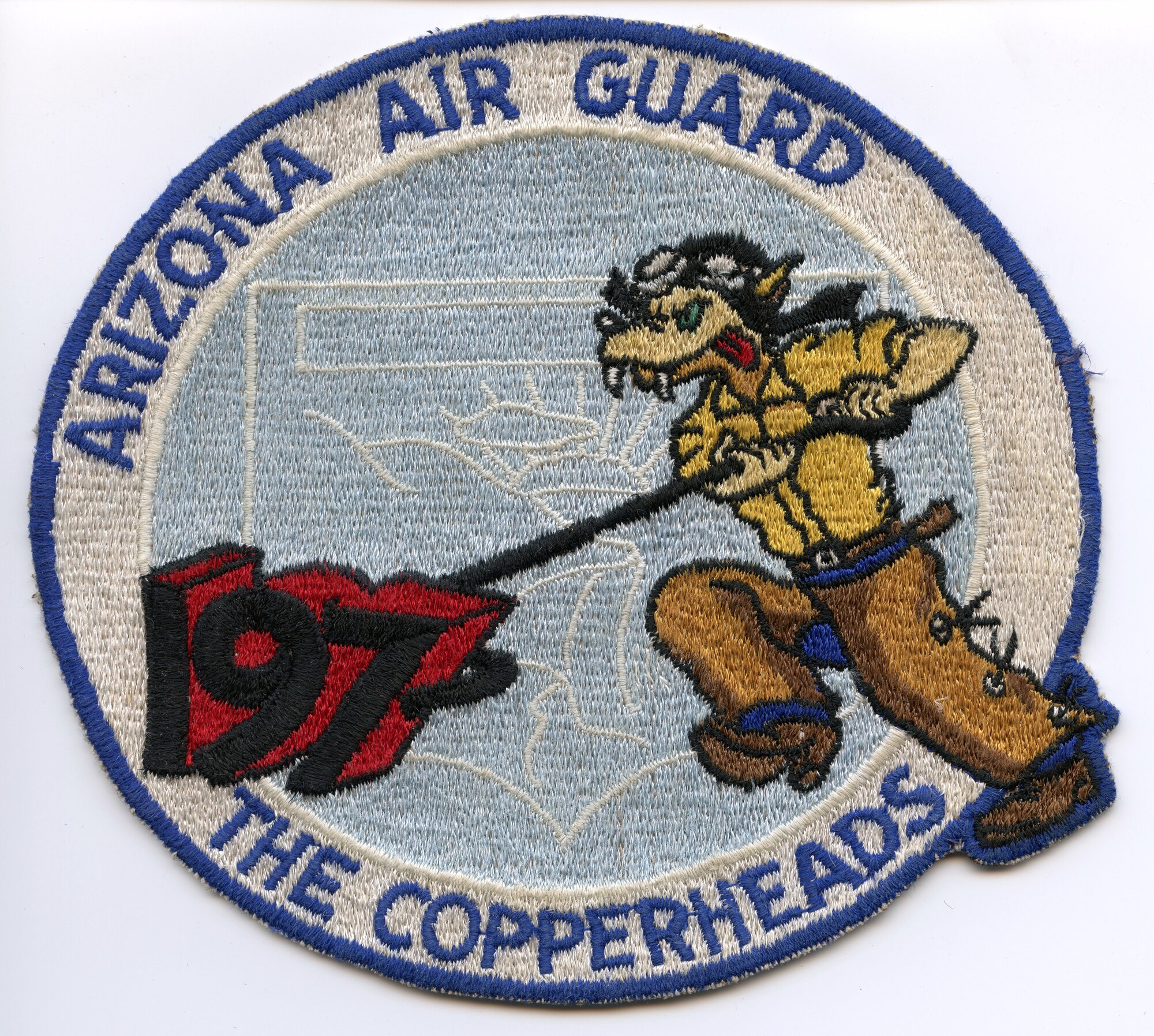 The original patch of the 197th Fighter Squadron, which later became the 161st Air Refueling Wing.