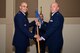 Maj. Christopher Humphrey, 460th Comptroller Squadron commander, assumes command Dec. 12, 2016, during the 460th CPTS change of command ceremony on Buckley Air Force Base, Colo. A change of command ceremony represents the formal transfer of responsibility from an outgoing commander to their successor. (U.S. Air Force photo by Airman Jacob Deatherage/Released)