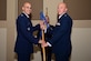 Maj. Christopher Humphrey, 460th Comptroller Squadron commander, assumes command Dec. 12, 2016, during the 460th CPTS change of command ceremony on Buckley Air Force Base, Colo. A change of command ceremony represents the formal transfer of responsibility from an outgoing commander to their successor. (U.S. Air Force photo by Airman Jacob Deatherage/Released)