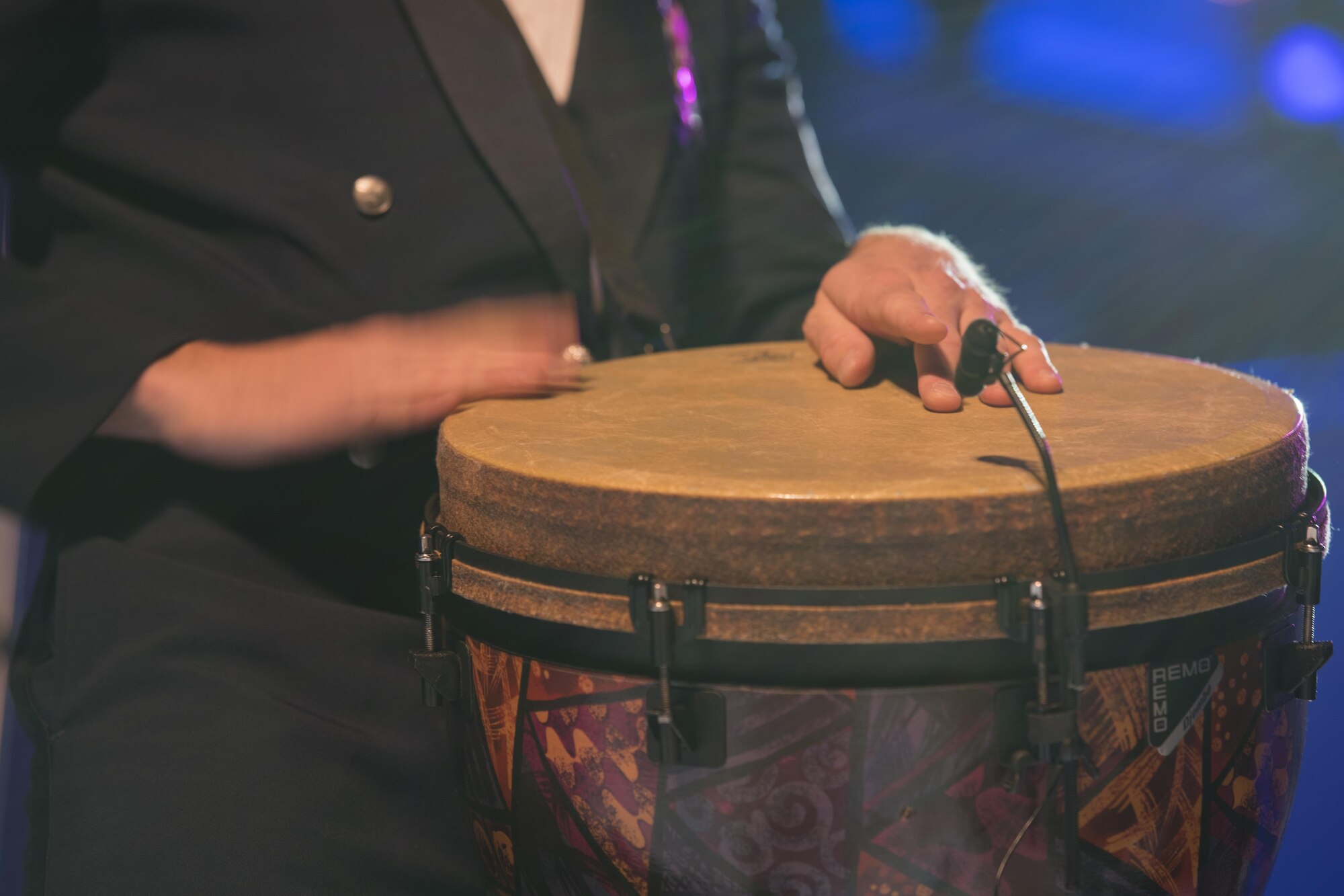 U.S. Air Force Concert Band percussionist plays a song at the Spirit of the Season 2016, in the District of Columbia, Dec. 10, 2016. The concert, performed once a year at the Daughters of the American Revolution Constitution Hall, featured multiple USAF Band ensembles including the USAF Concert Band and Singing Sergeants playing holiday music. (U.S. Air Force photo by Airman 1st Class Valentina Lopez)