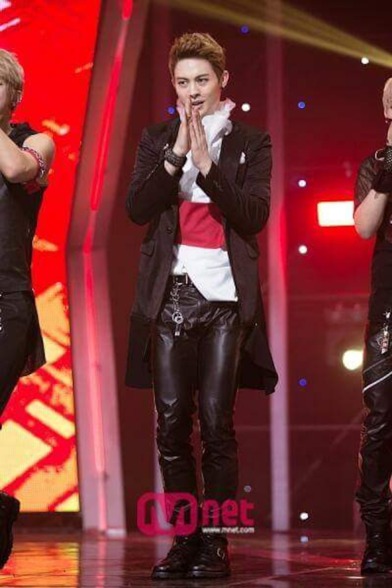 SEOUL, South Korea – Jay Lane, son of Lt. Col. Joel Lane, Colorado Springs Regional Command Post chief at Peterson Air Force Base, Colorado, performs with his group Beyond the Limit on the popular K-Pop chart television show M-Countdown. The program showcases various K-Pop performers each week. (Courtesy photo)