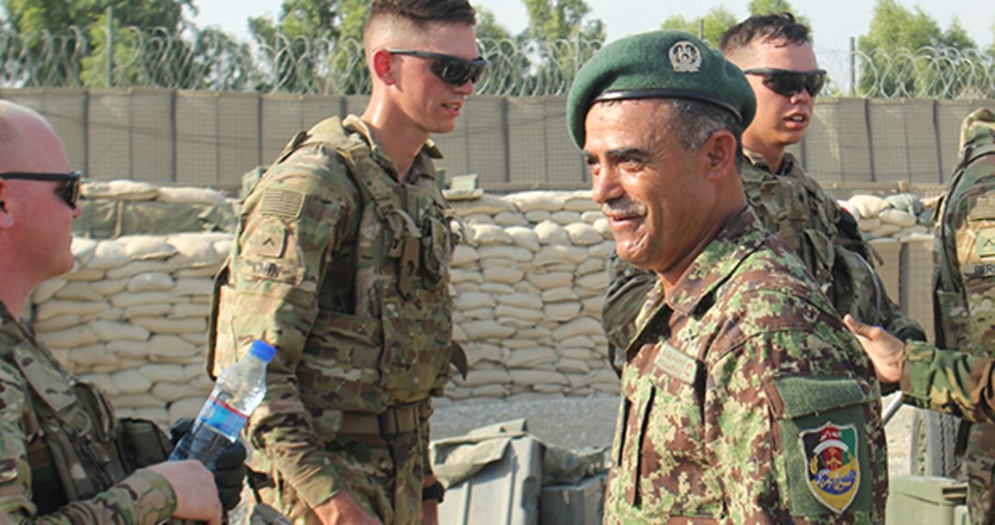 Col. Ahmed Jan, fire support officer, 201st Corps, has dedicated his life to building a better future in Afghanistan. He oversees artillery and air support assets in some of the country's most difficult and strategic terrain. (U.S. Army Photo by Capt. Grace Geiger)