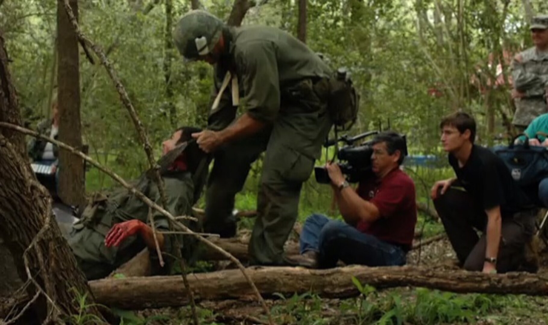 On location shooting “The Spirit of Courage” video in 2007, one of AMEDD-TV's productions.  