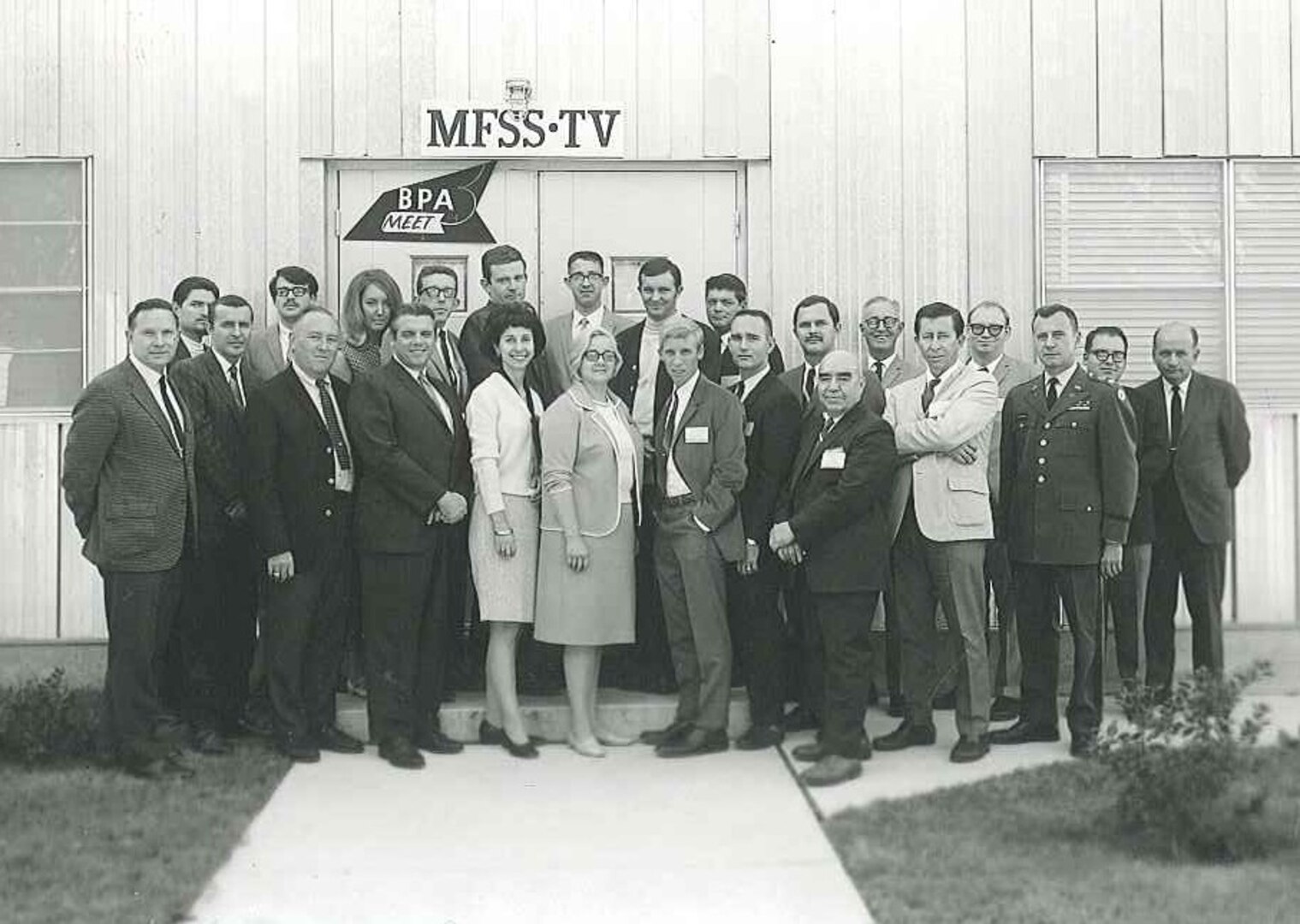 The staff of MFSS-TV in the 1960s