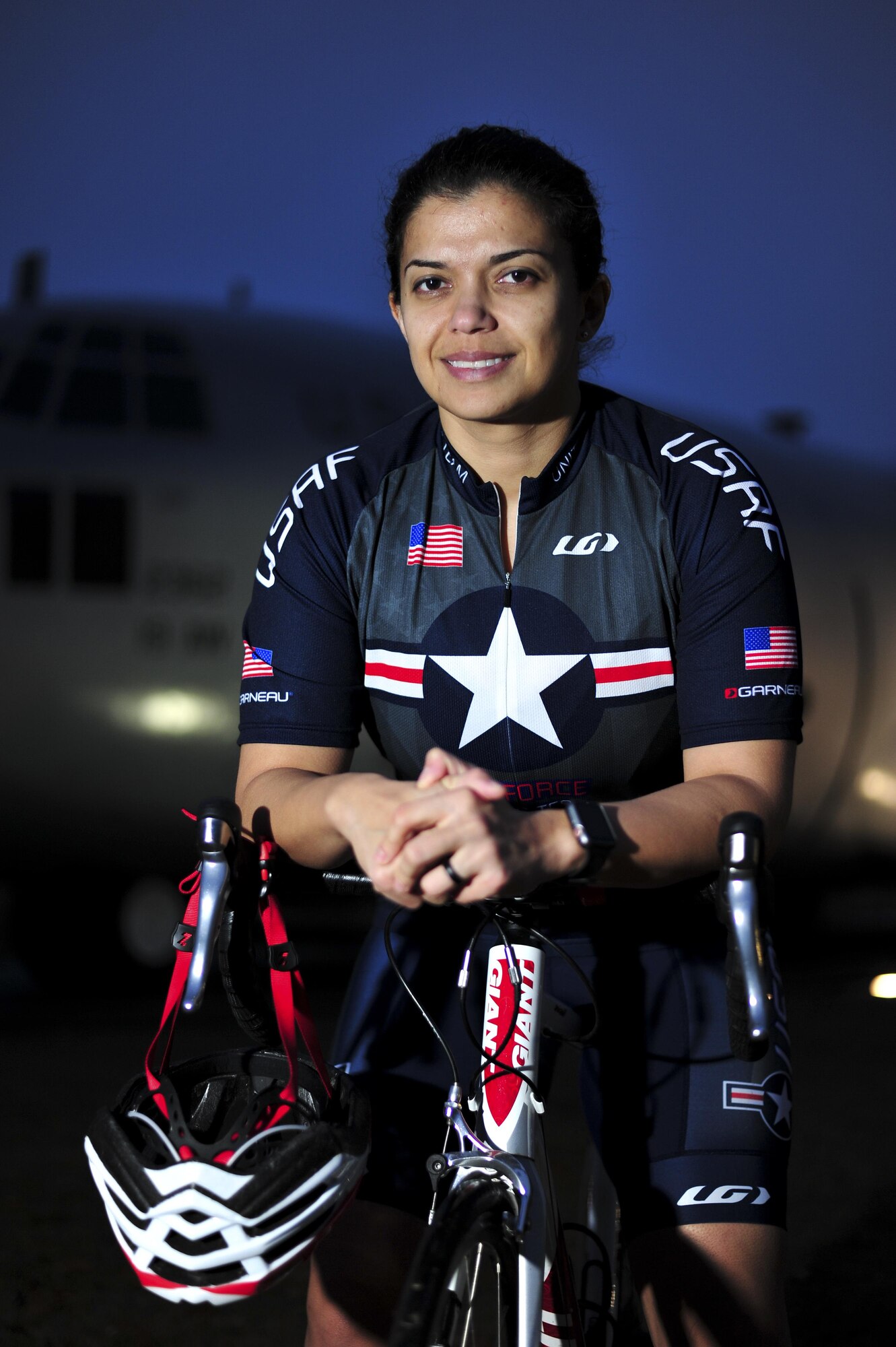 U.S. Air Force Master Sgt. Sandra Frank, 19th Force Support Squadron lodging operations manager, is the Arkansas team lead for the Air Force cycling team, Dec. 13 2016, on Little Rock Air Force Base Ark. Frank is recruiting cyclists to join her to represent Arkansas in the 2017 Register’s Annual Great Bicycle Ride Across Iowa, RAGBRAI, where more than a hundred Air Force personnel serve as sentries on the roads of Iowa for a 500-mile trek.  This is the first year LRAFB has fielded a team for RAGBRAI. (U.S. Air Force Photo by Staff Sgt. Jeremy McGuffin)