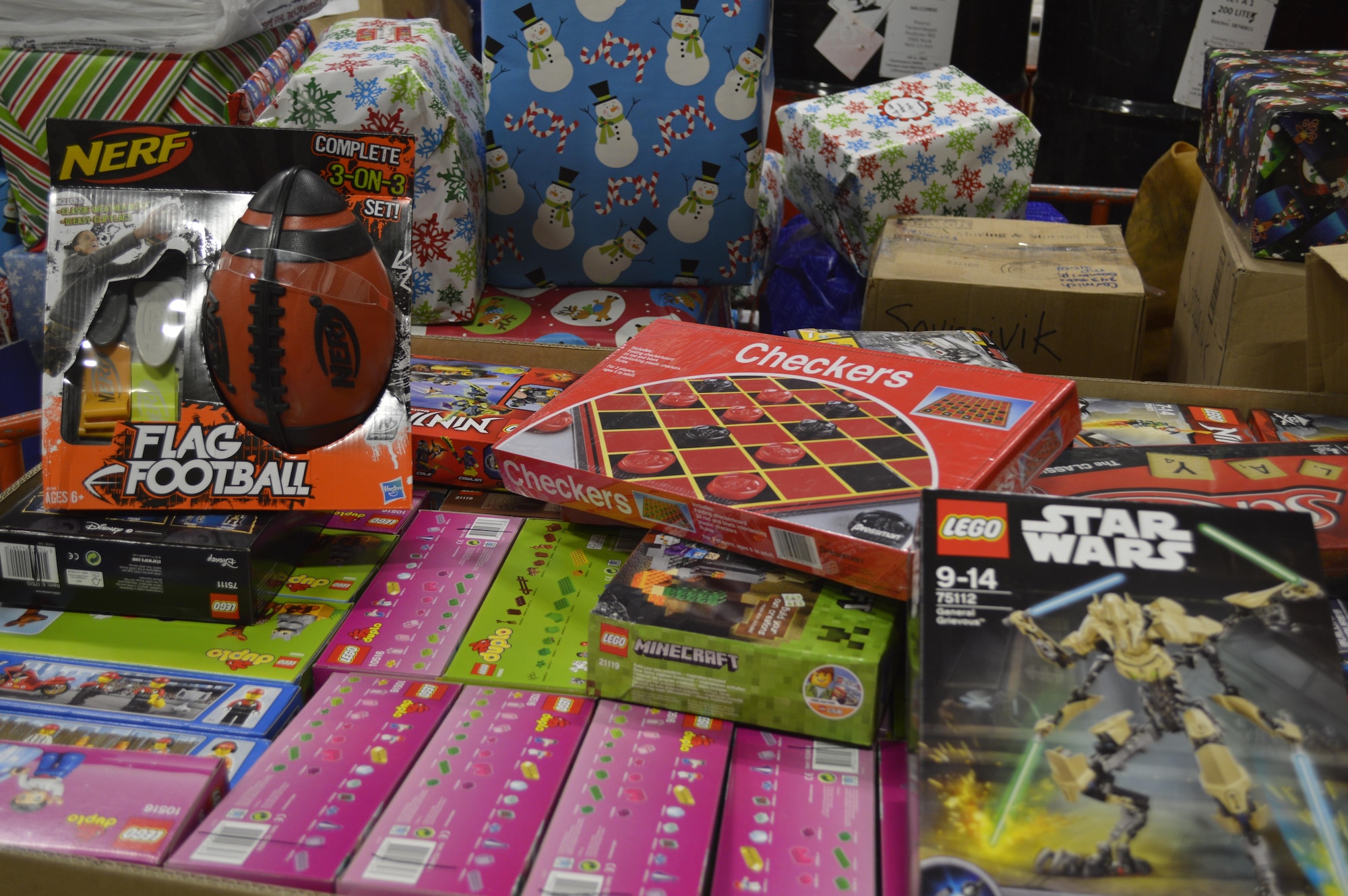 THULE AIR BASE, Greenland—Members with the 821st Air Base Group, a geographically separated unit of the 21st Space Wing at Peterson Air Force Base, Colo., along with Danish, Canadian and Greenlandic personnel at Thule Air Base, Greenland, and many outside corporations donate toys, clothes and other personal goods for Operation Julemand, Dec. 6, 2016. Operation Julemand received over $30,000 of personal goods this year making it the most successful holiday season in 57 years. (Courtesy photo)