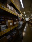 Senior Airman Bradley Weaver, a central storage technician assigned to the 28th Logistics Readiness Squadron, looks for a part at Ellsworth Air Force Base S.D., Dec. 6, 2016. Weaver and other Central Storage technicians maintain more than 18,000 assets worth more than $80 million. (U.S. Air Force photo by Airman 1st Class James L. Miller) 