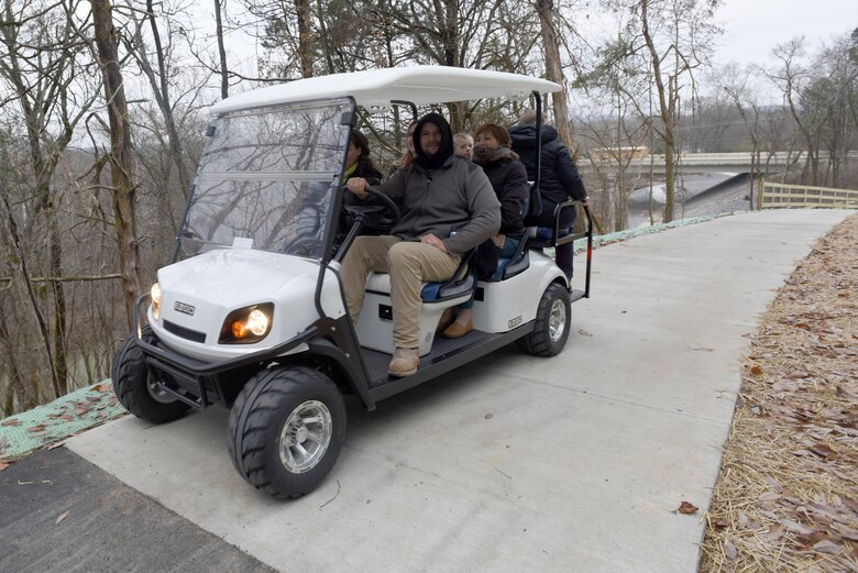 A group enjoys a tour of the new trail section following a ribbon cutting Dec. 14, 2016 celebrating the completion of the North Murfreesboro Greenway Project by the U.S. Army Corps of Engineers Nashville District.  The Corps and city of Murfreesboro partnered on the improvements, which provided new recreational opportunities for the public.