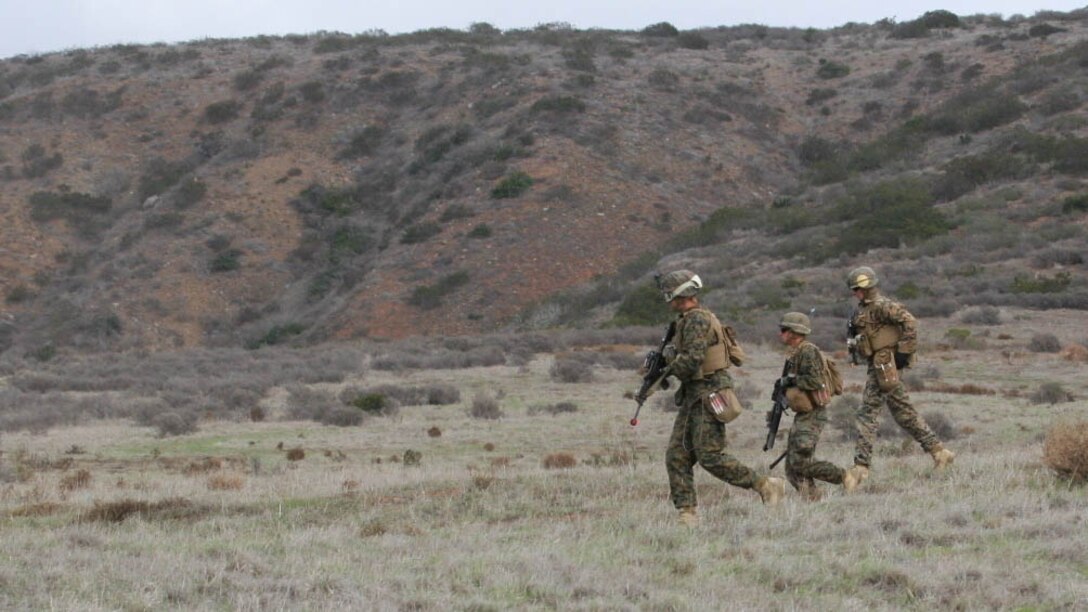 Marines participate in tactical recovery of aircraft and personnel training mission in conjunction with a deployment for training exercise with Marine Medium Tiltrotor Squadron (VMM) 161 at Marine Corps Base Camp Pendleton, Calif., Dec. 6. The purpose of the training is to ensure the Marines are able to employ the skills needed to respond to recover personnel, aircraft or sensitive material. 